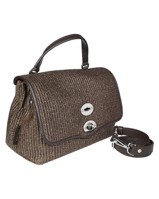 Zanellato Brown Postina Vimini Small Raffia