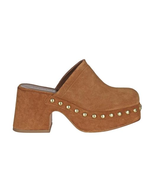 Heeled Mules di CURIOSITÉ in Brown