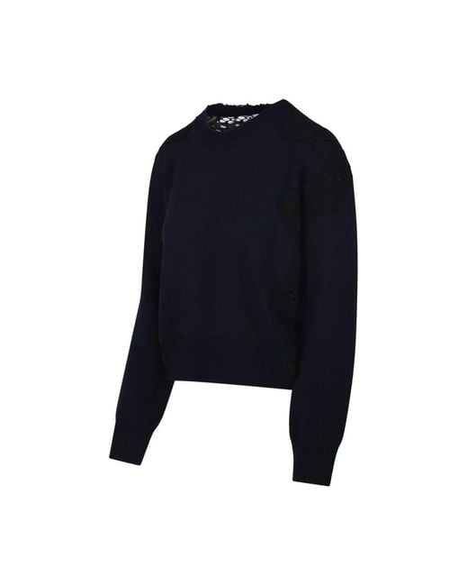 Round-Neck Knitwear Nude de color Blue