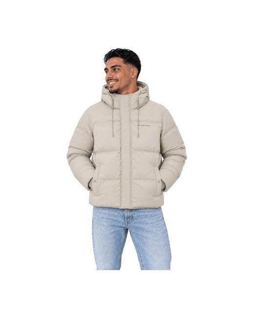 Off The Pitch Jassen ,Polyester Kort Jack Met Capuchon in het Gray voor heren