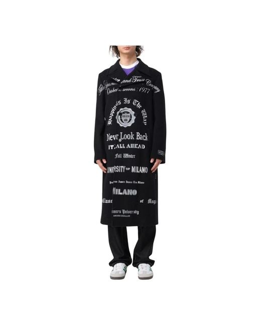 MSGM Black Double-Breasted Coats for men