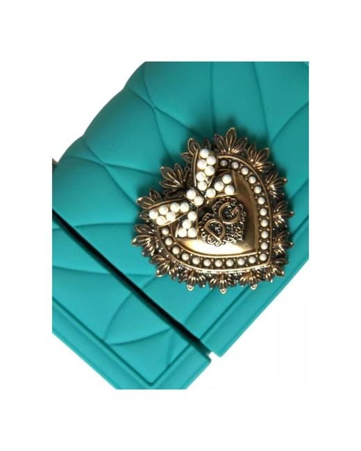 Dolce & Gabbana Gewatteerde Hart Siliconen Airpods Hoes in het Blue