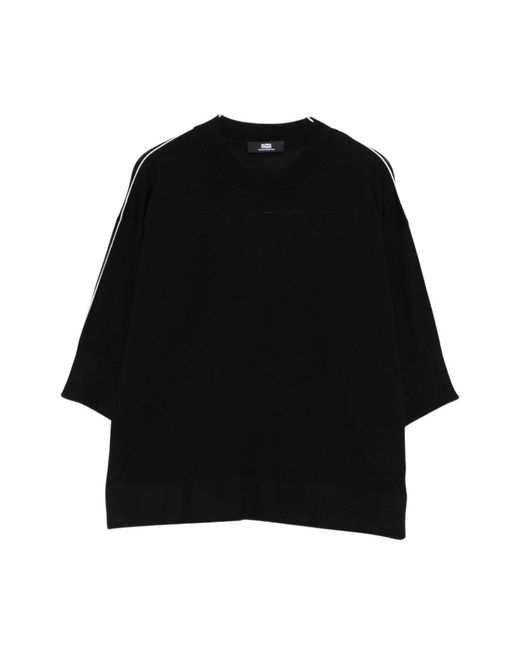 Round-Neck Knitwear di Alpha Studio in Black