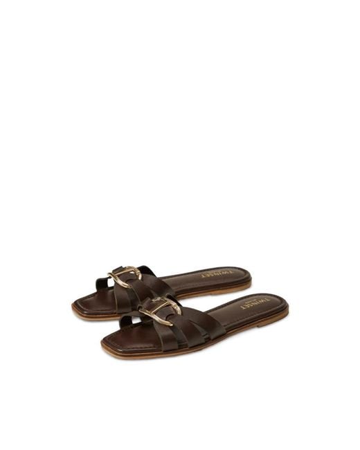 Twinset Brown Sliders