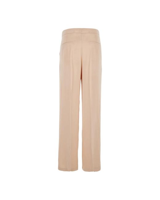 Jucca Broeken ,Roze ,Roze Viscose Broek Met Verborgen Sluiting in het Natural
