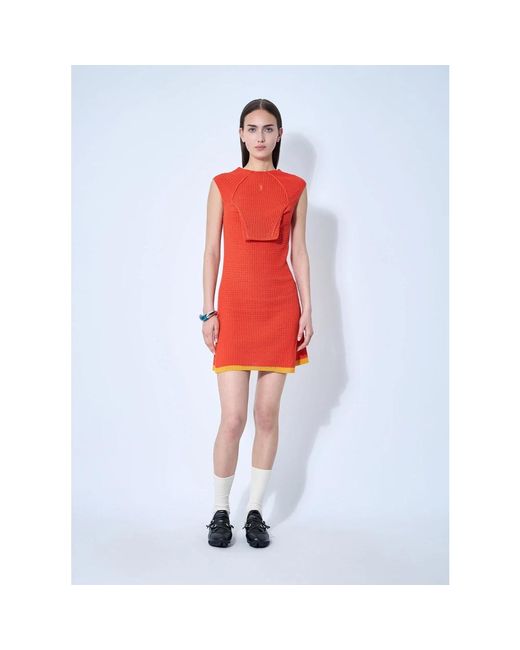 Kiko Kostadinov Red Knitted Dresses