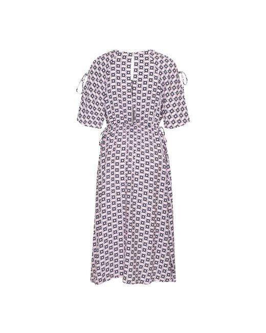Ichi Kleedjes ,Veelkleurig ,Vierkante Ikat Aop Jurk in het Purple
