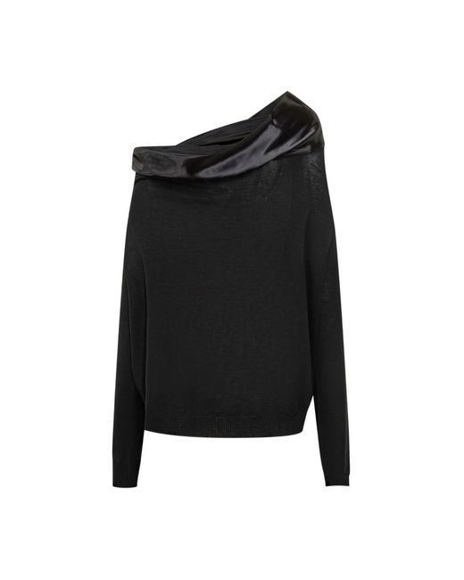 Alberta Ferretti Black Round-Neck Knitwear