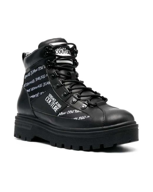 Versace Black Lace-Up Boots for men