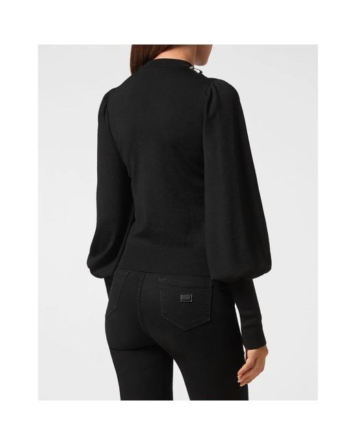 Philipp Plein Black Round-Neck Knitwear