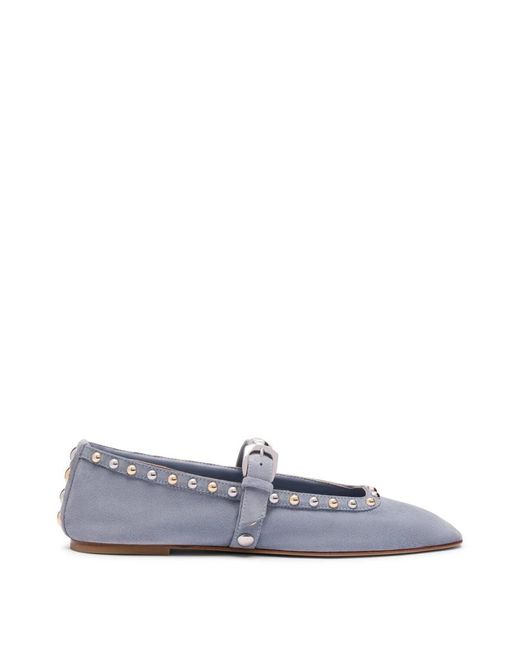 Stuart Weitzman Blue Ballerina Shoes