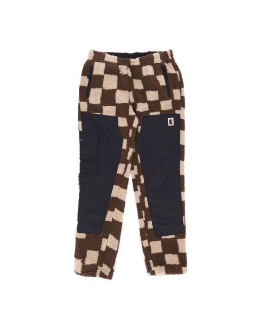 Market Broeken ,Bruin ,Polyester Sherpa Chess Club Broek Bruin in het Blue voor heren
