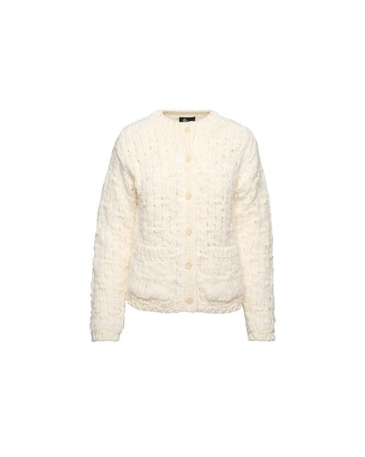 Moncler Truien & Vesten ,Wit ,Patterned Cardigan in het Natural