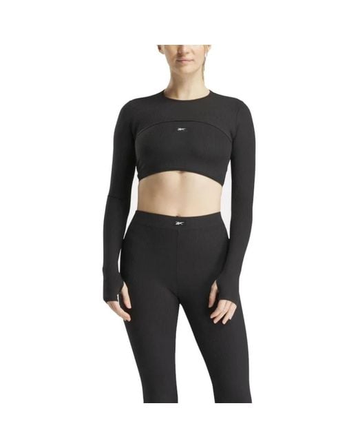 Long Sleeve Tops di Reebok in Black