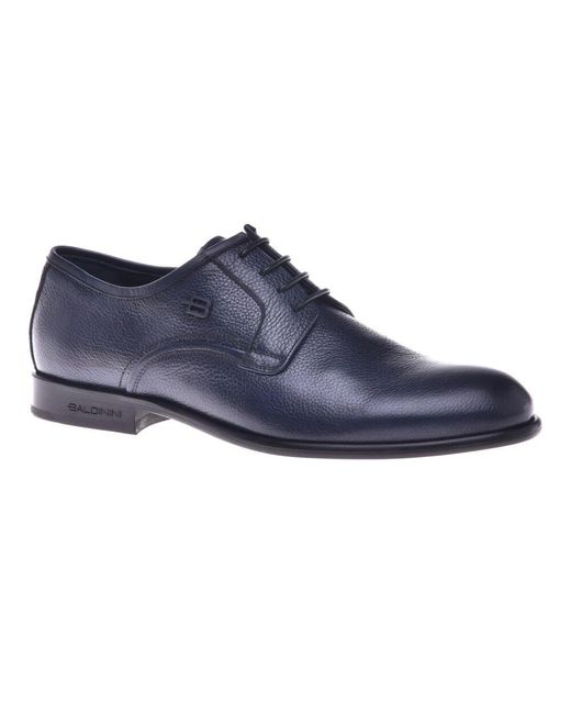 Baldinini Lace-up in dark tumbled leather in Blue für Herren