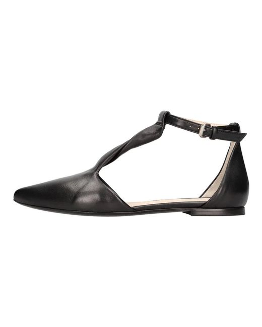 Strategia Black Flache Schuhe Schwarz