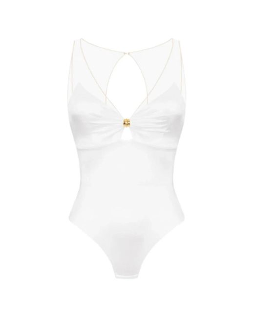 Elisabetta Franchi White Ärmelloses Top Mit V-Ausschnitt