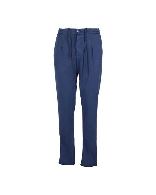 Trousers > slim-fit trousers Kiton pour homme en coloris Blue