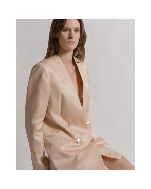 Alberta Ferretti Natural Blazers