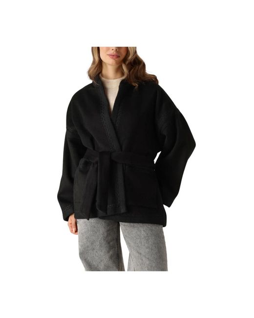 Antik Batik Jassen ,Zwart ,Zwarte Kimono Voor Elegante Avonden in het Black