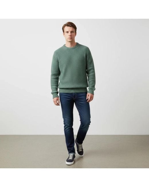 Aspesi Green Round-Neck Knitwear for men