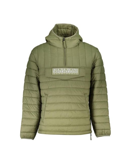 Napapijri Jassen ,Groen ,Groene Hoodie Met Rits in het Green voor heren