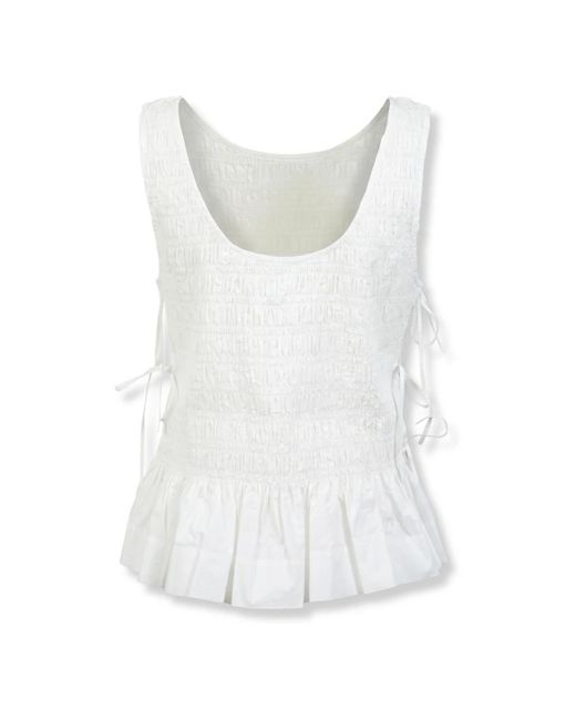 Ganni White Sleeveless Tops