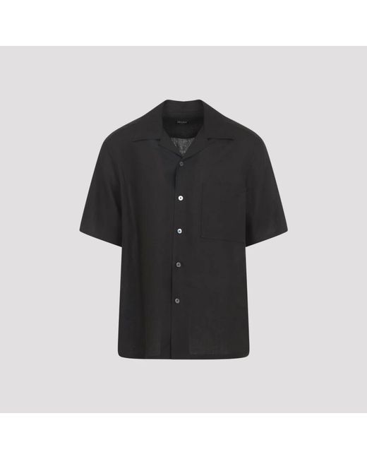 Zegna Black Short Sleeve Shirts for men