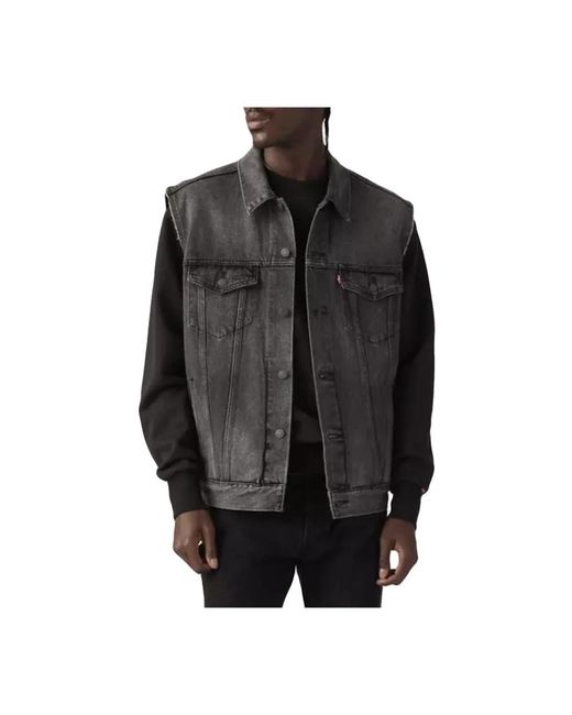 Levi's Relaxed Fit Trucker Vest in Black für Herren