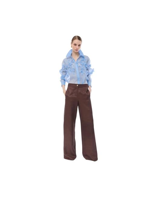 Nenette Brown Wide Trousers