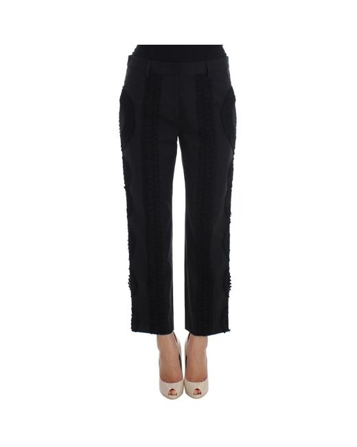 Cropped pantaloni di Dolce & Gabbana in Black