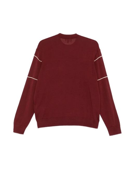 Emporio Armani Red Round-Neck Knitwear for men
