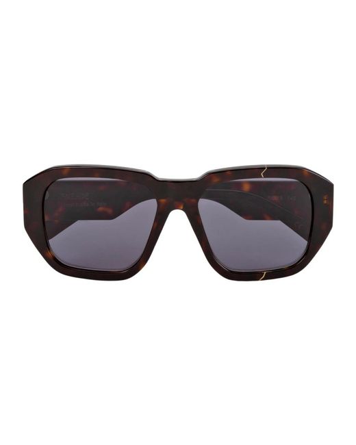 Facehide Accessoires ,Bruin ,Stijlvolle Uv-Bescherming Zonnebril in het Metallic