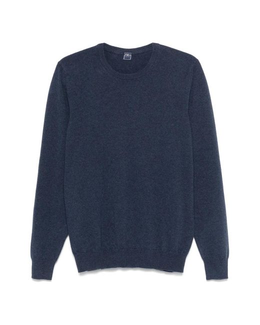 Fedeli Blue Cashmere Knitwear for men