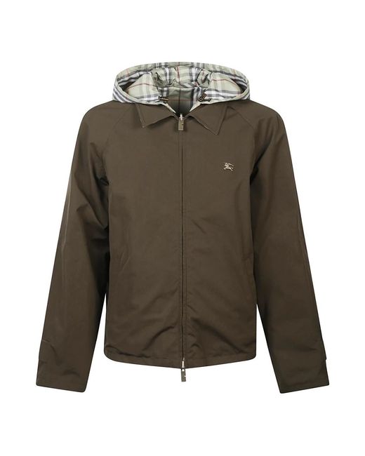 Burberry Jassen ,Groen ,Katoen Reversible Check Jacket in het Green voor heren
