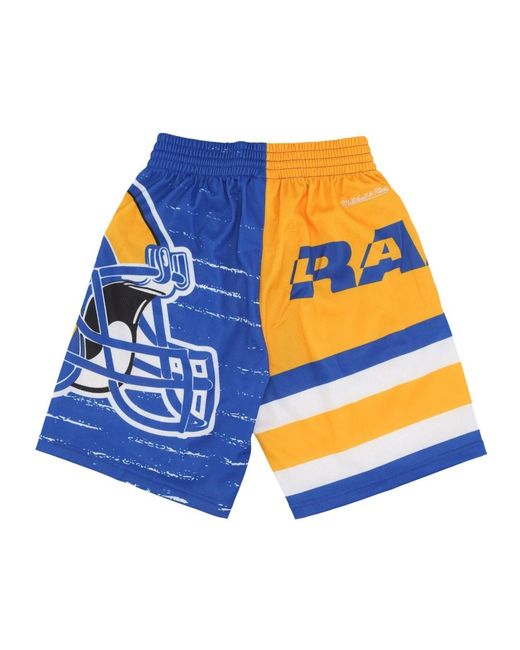 Mitchell & Ness Fitness ,Veelkleurig ,Polyester Los Angeles Rams Basketball Shorts in het Blue voor heren