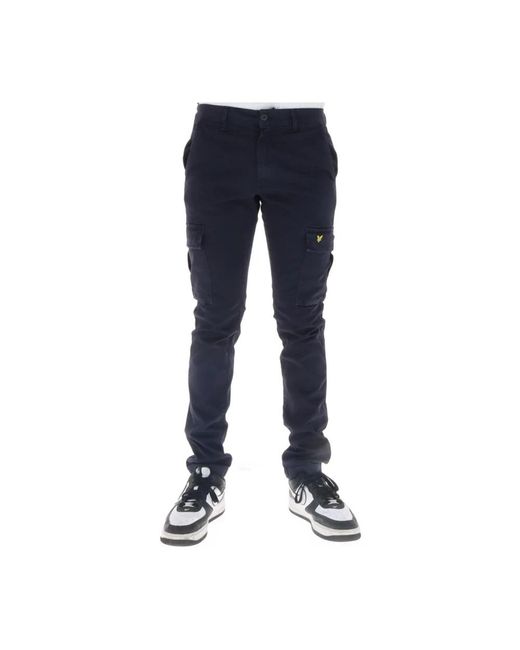 Lyle & Scott Blue Slim-Fit Trousers for men