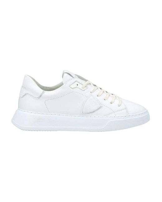 Zapatilla de cuero blanca para mujer Philippe Model de hombre de color White