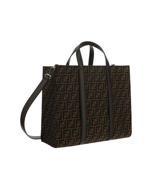 Fendi Ikonoische ff print tote handtasche in Black für Herren
