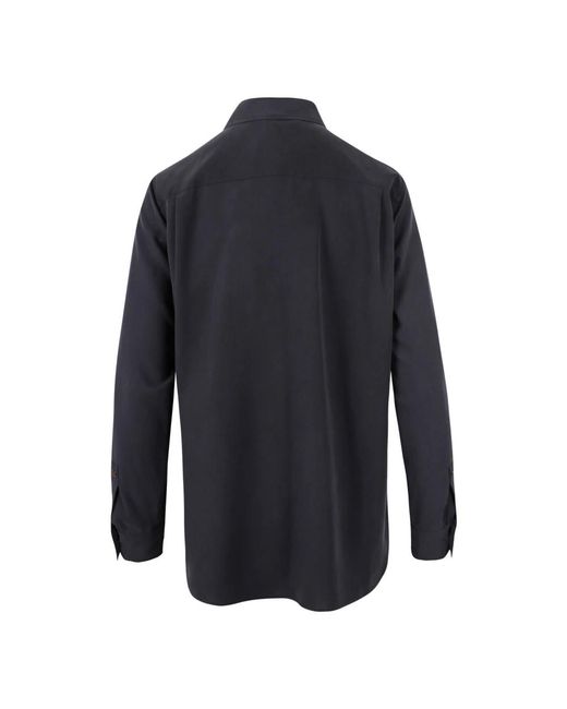Max Mara Overhemden ,Blauw ,Katoen Roll Poplin Shirt in het Blue