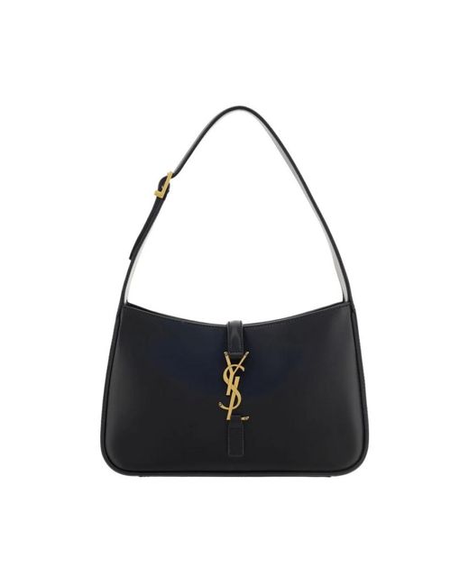 Saint Laurent Black Hobo Schultertasche Mit Ysl Verschluss
