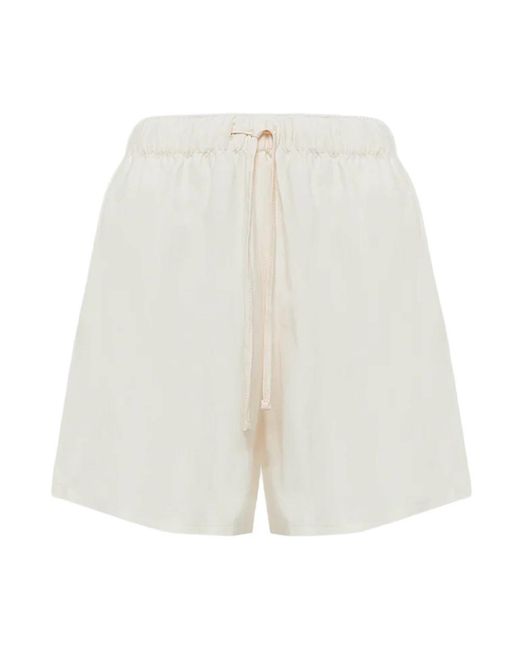 Laneus White Casual Shorts