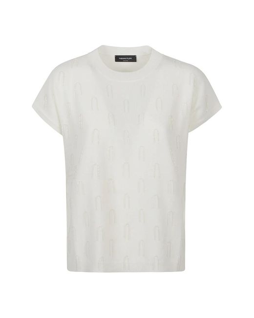 Fabiana Filippi White Round-Neck Knitwear