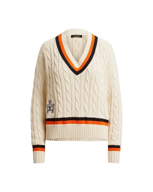 Ralph Lauren Tedurph Long Sleeve Pullover in het Natural
