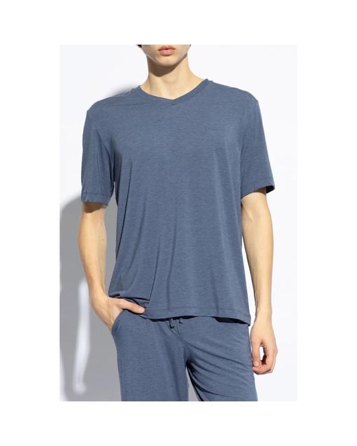 Hanro Pyjama top in Blue für Herren