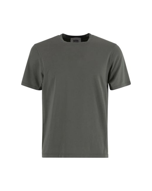 T-shirt girocollo verde cotone regular fit di Alpha Studio in Gray da Uomo