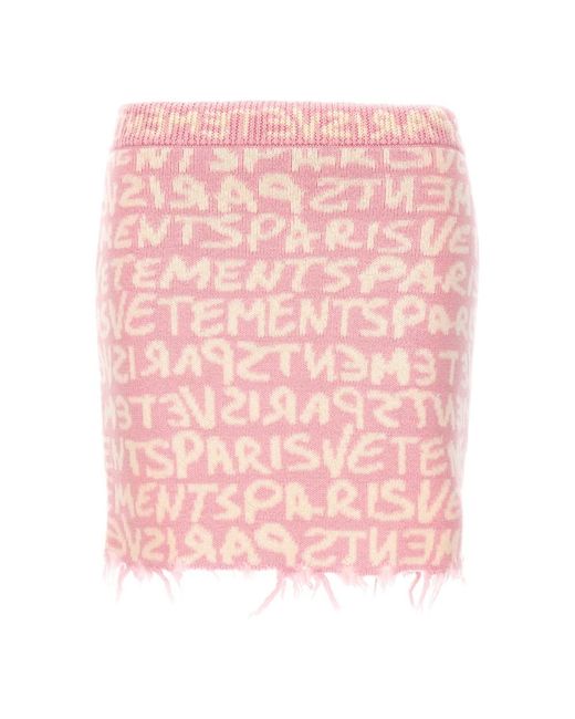 Vetements Pink Short Skirts