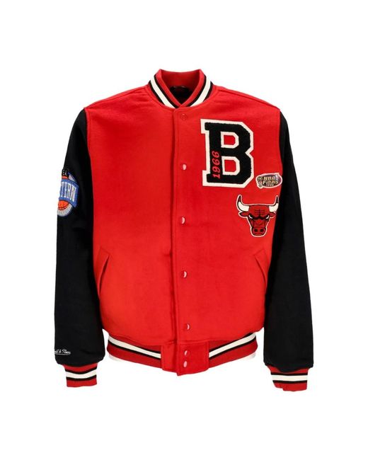 Mitchell & Ness Bomber Jackets in het Red voor heren
