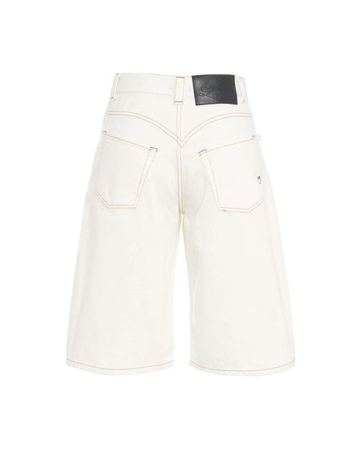 Pinko White Denim Shorts