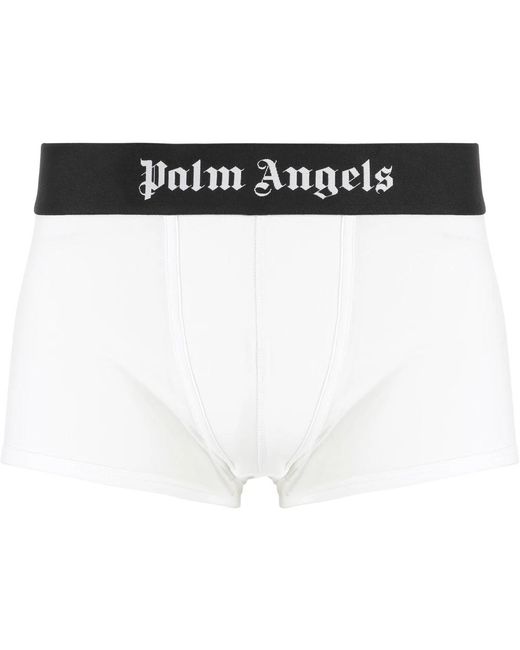 Palm Angels Ondergoed ,Wit ,Katoen Set Van Twee Katoenen Boxers Met Elastische Band in het Black voor heren